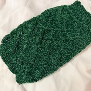 Emerald Green Cable Knit Dog Sweater